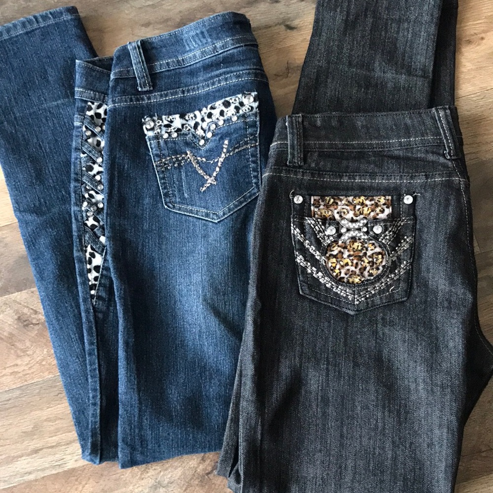 Bling Skinny Jeans 💎 Low Rise 9/10 Juniors Botin